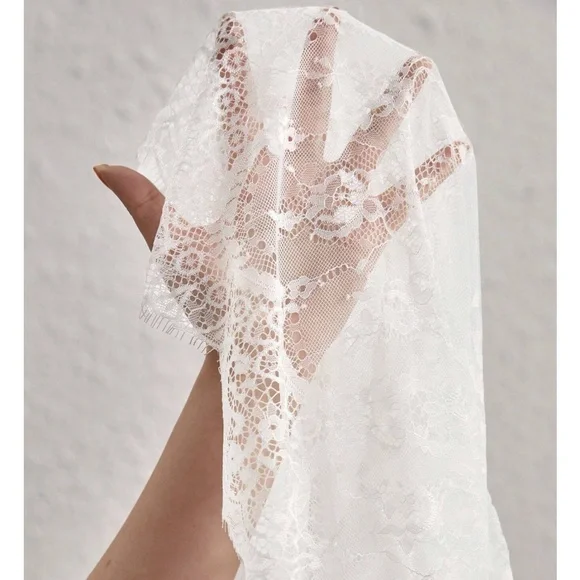 Romantic Sheer Floral lace Long sleeve Blouse - Picture 9 of 10